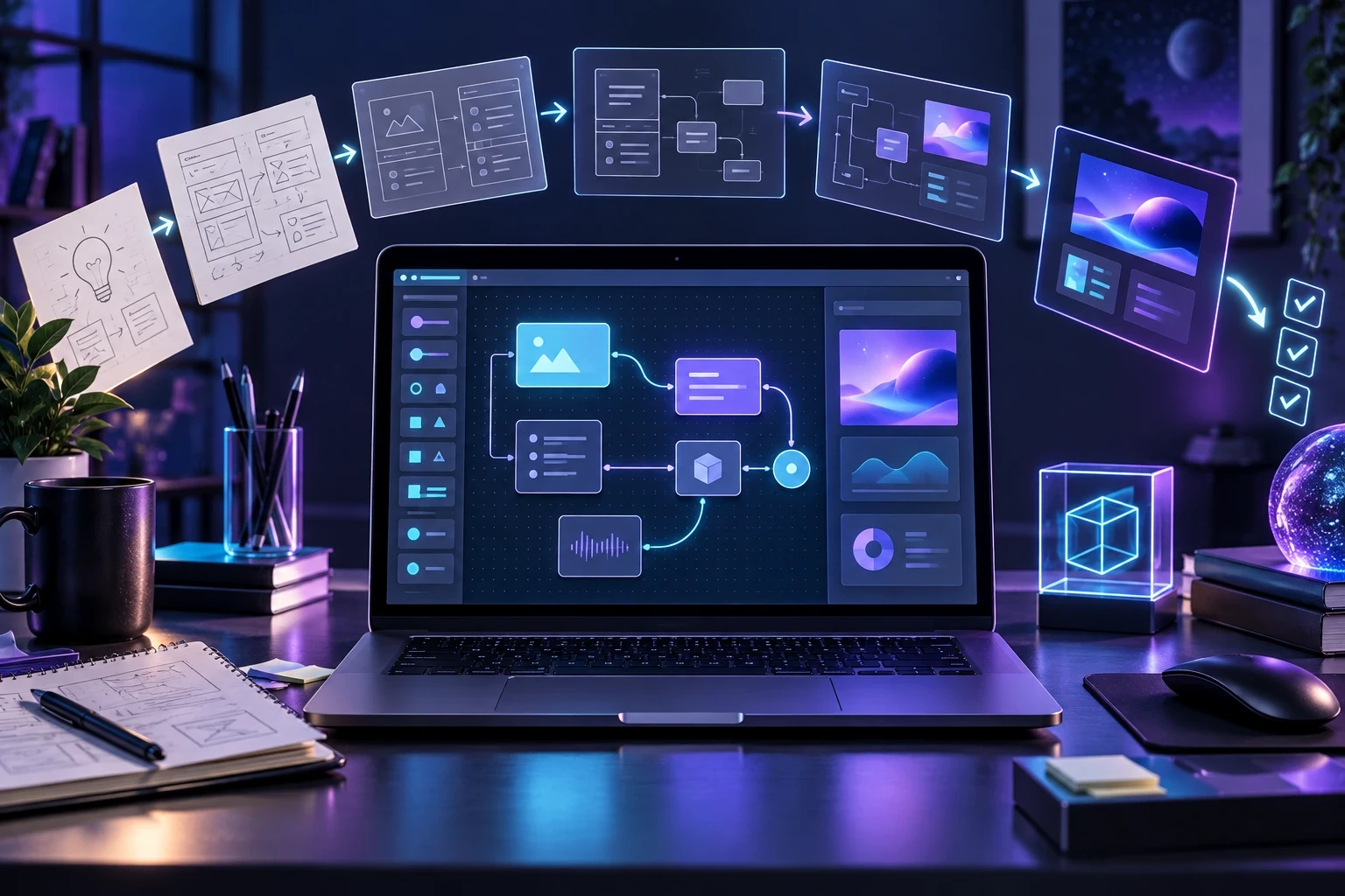 Illustrative laptop and digital prototype development